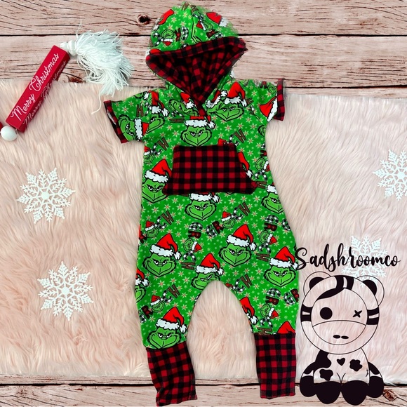 Grinch kids Romper, SIZE 6 ONLY - Picture 5 of 7
